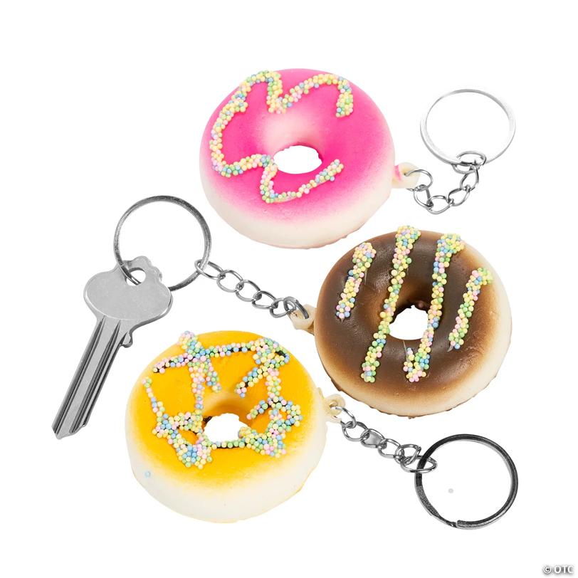 Donut Keychain Slow-Rising Squishies - 12 Pc.