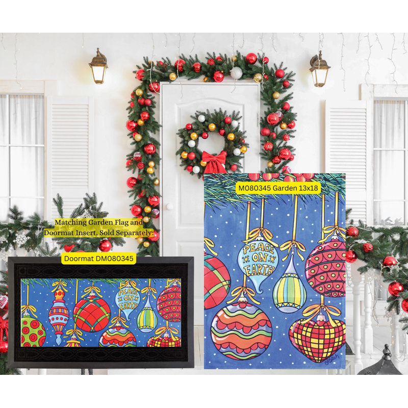 Doormat Insert Peace On Earth Ornaments