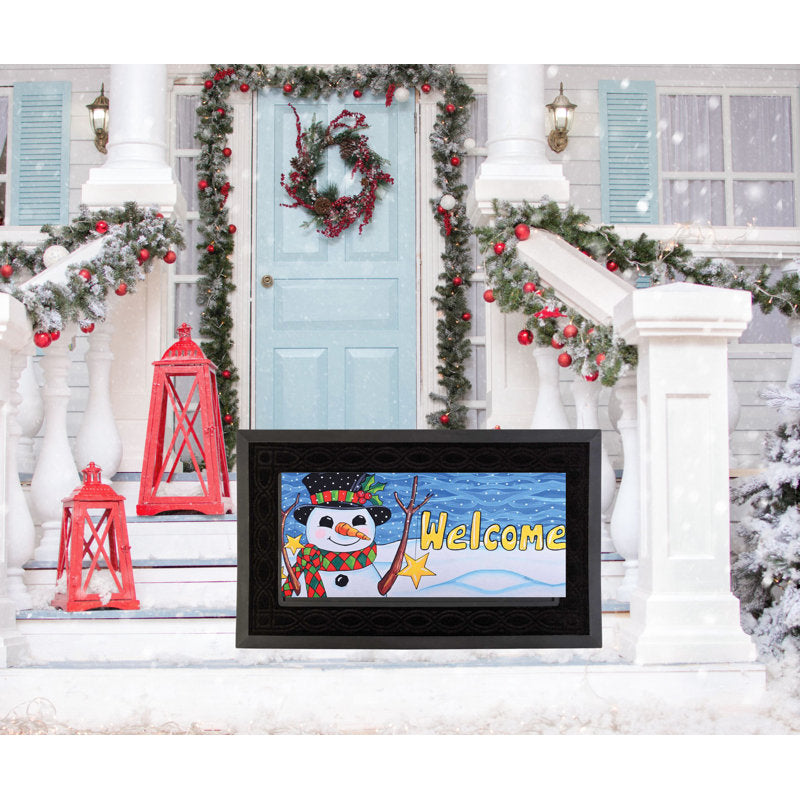 Doormat Insert Snowman Star And Flurries
