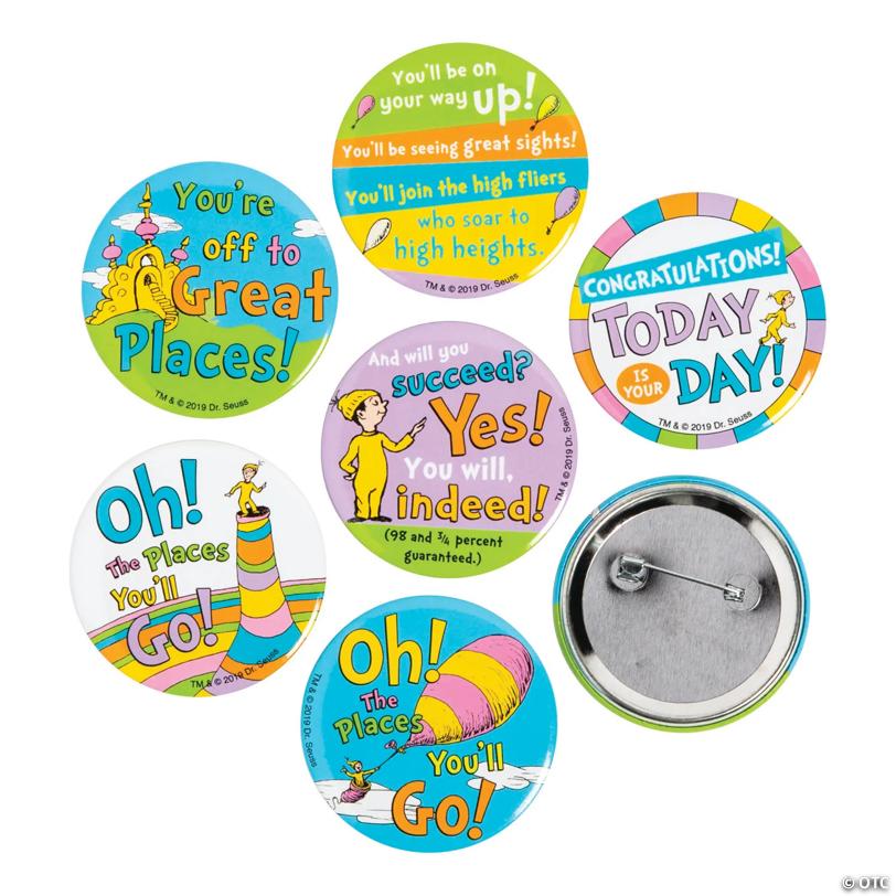 Dr. Seuss™ Oh, the Places You’ll Go Buttons - 24 Pc. | USA Decoration®