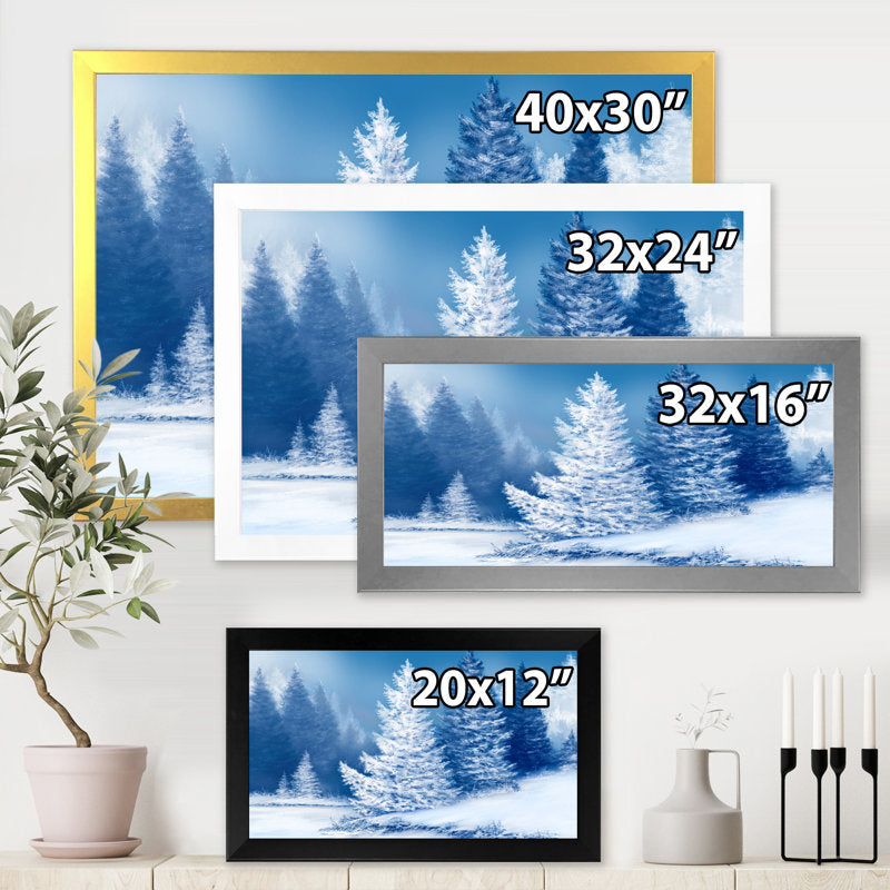 Dreamlike Spruce Forest With Snow Covered Trees - Landscapes Wall Art