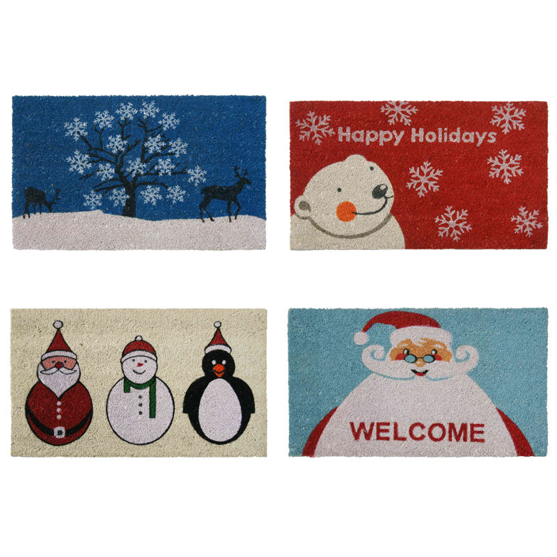Dulac Non-Slip No Pattern Christmas Doormat