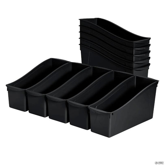 ECR4Kids Linking Book Bin, Black, 10-Piece