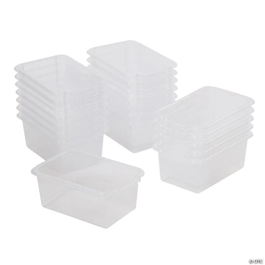 ECR4Kids Scoop Front Storage Bin, Clear, 20-Piece