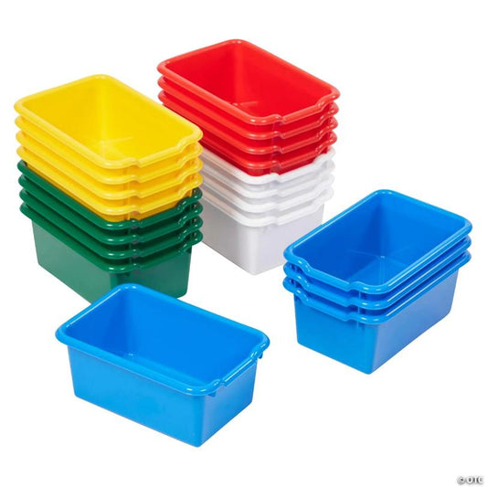ECR4Kids Scoop Front Storage Bin, Multipurpose Organization, Assorted, 20-Piece