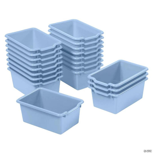 ECR4Kids Scoop Front Storage Bin, Powder Blue, 20-Piece