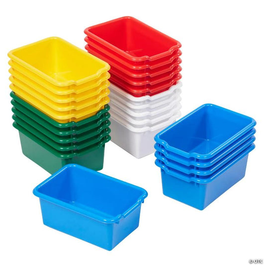ECR4Kids Scoop Front Storage Bins, Assorted, 25-Piece