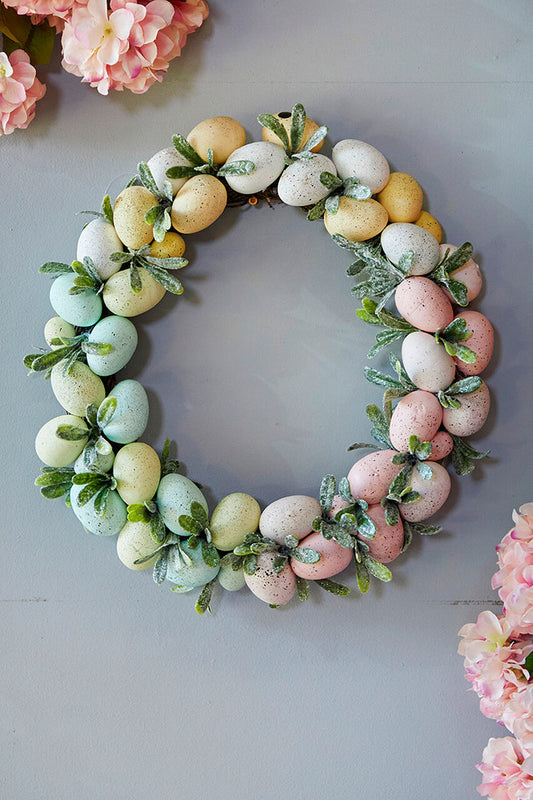 17" Easter Egg Wreath Colorful Spring Wreath for Door & Wall Decor
