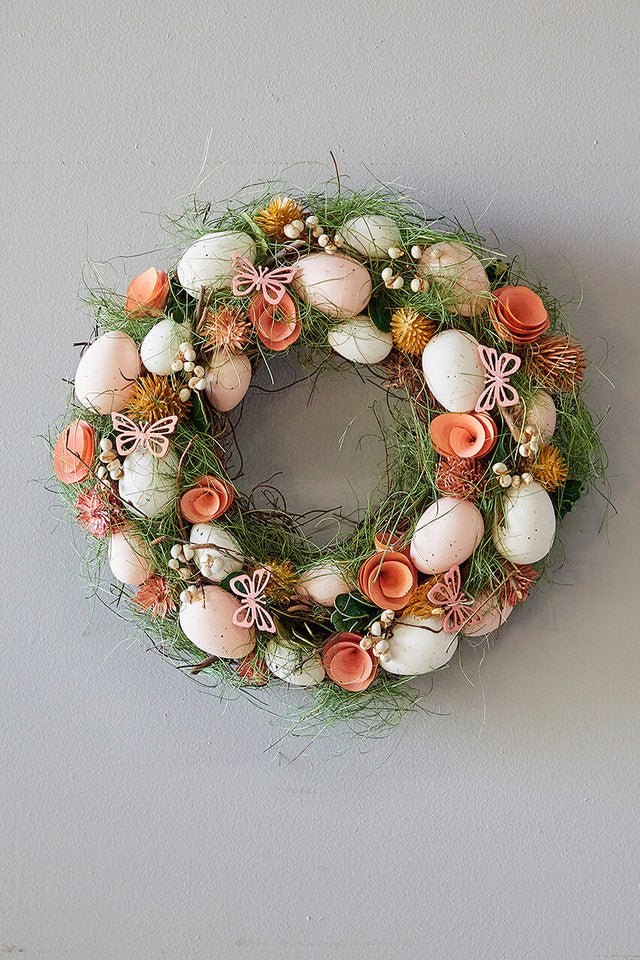 13" Easter Egg Wreath Festive Spring & Easter Door Decor
