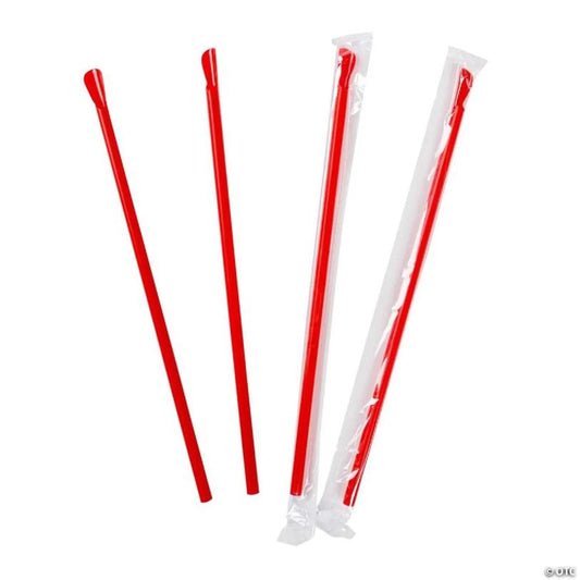 Edge Collections  - 10" - Spoon Giant Red Poly Wrapped Straws! | USA Decoration®