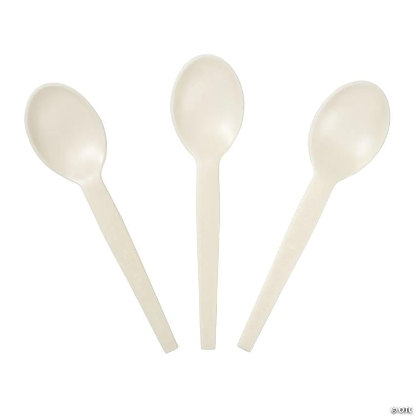 Edge Collections  - 7" - Cream - Plant Starch Soup Spoon! | USA Decoration®