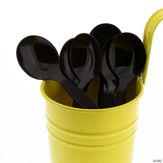 Edge Collections  - Black - Polystyrene Soup Spoons! | USA Decoration®