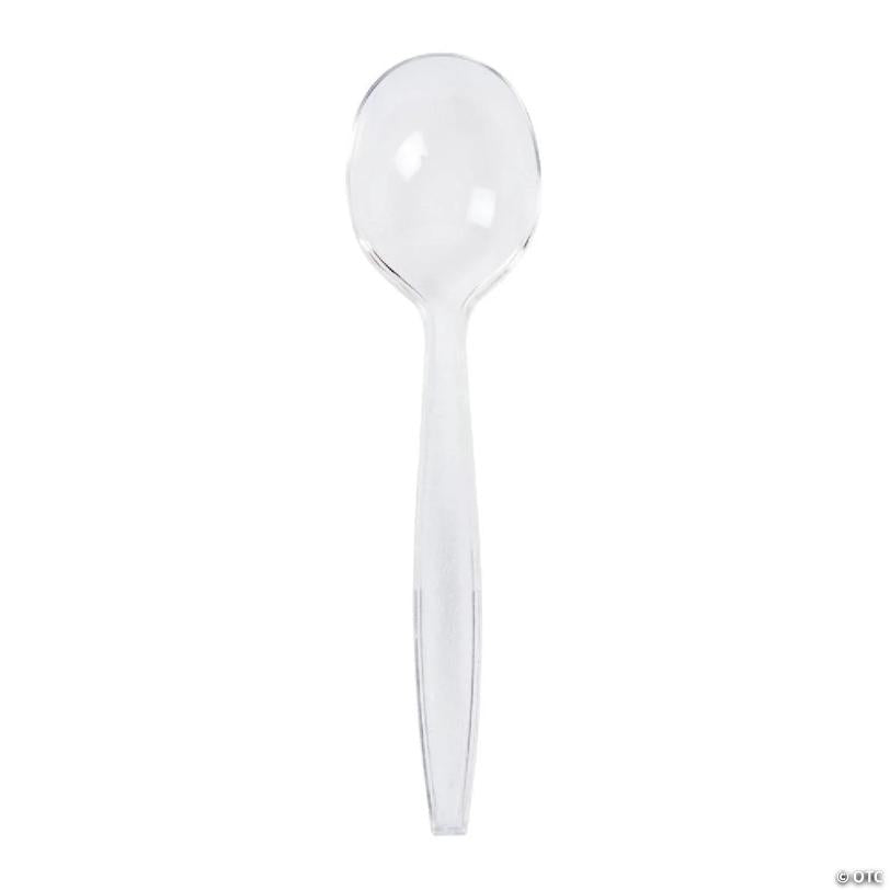 Edge Collections  - Bulk Heavy Clear Polystyrene Soup Spoons! | USA Decoration®