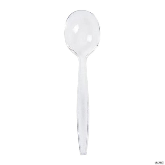 Edge Collections  - Bulk Heavy Clear Polystyrene Soup Spoons! | USA Decoration®