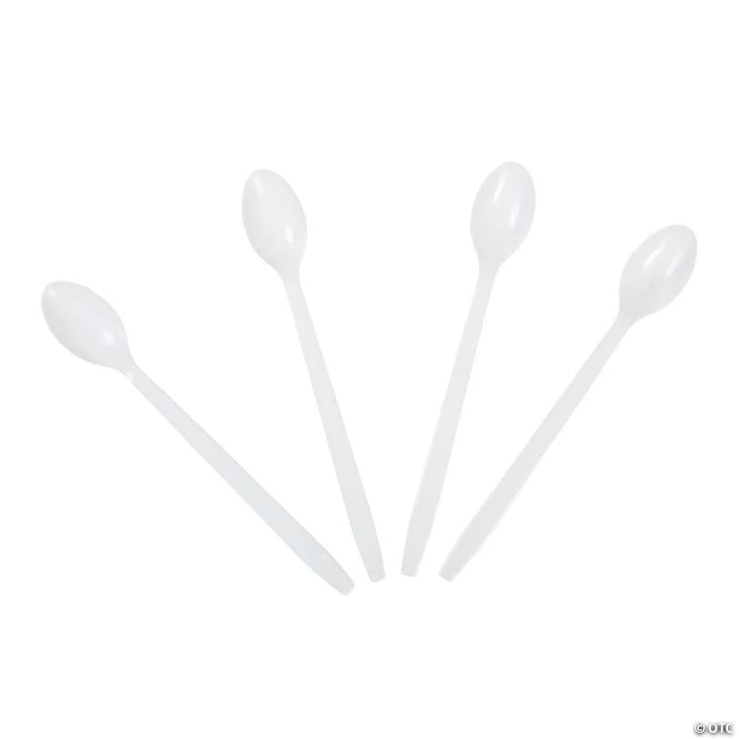 Edge Collections  - Durable White Polypropylene Soda Spoons! | USA Decoration®