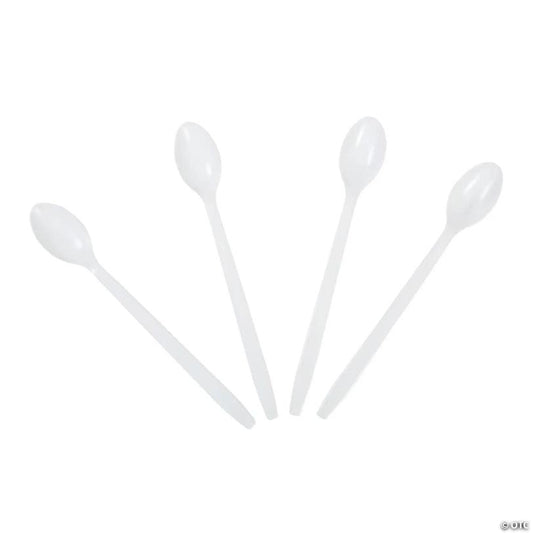 Edge Collections  - Durable White Polypropylene Soda Spoons! | USA Decoration®
