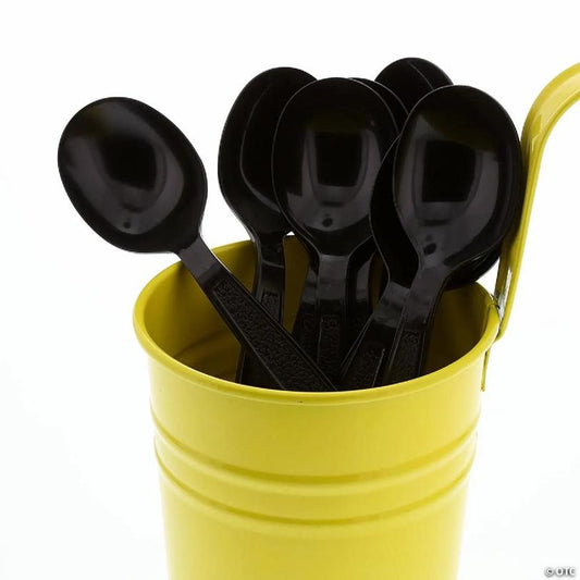 Edge Collections  - Heavy Black Polystyrene Soup Spoons! | USA Decoration®