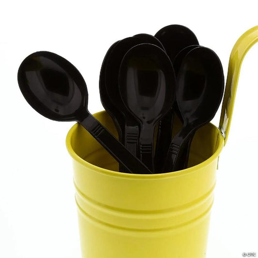 Edge Collections  - Weight Black Polypropylene Soup Spoons! | USA Decoration®