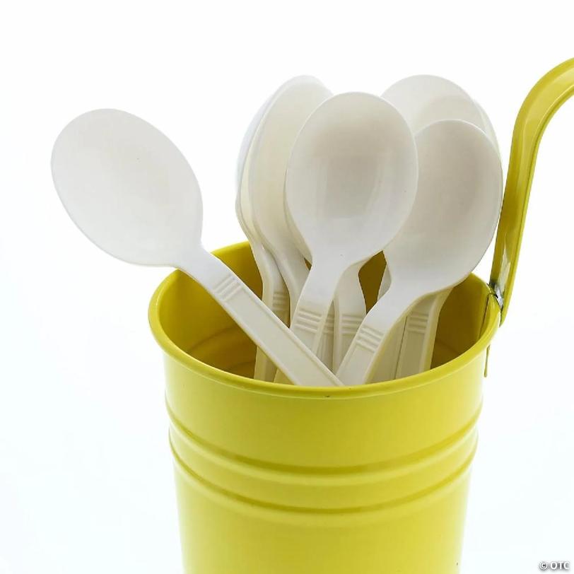 Edge Collections  - White Polypropylene Soup Spoons! | USA Decoration®