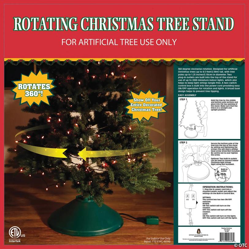 Electric 360° Rotating Christmas Tree Stand for Artificial Trees
