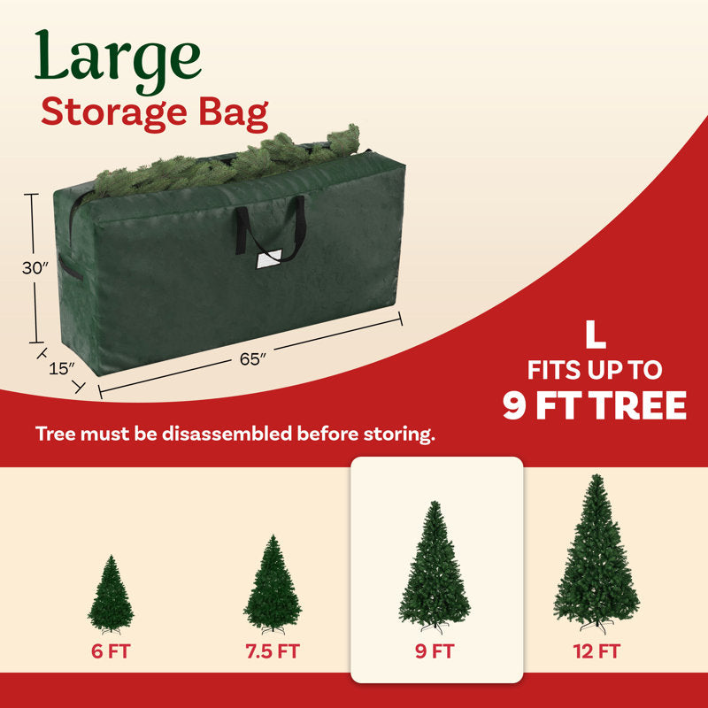Elf Stor Christmas Tree Storage Bag - Waterproof Bag Holds 9-Foot Artificial Trees, Holiday Decorations, Inflatables, Garland, and More
