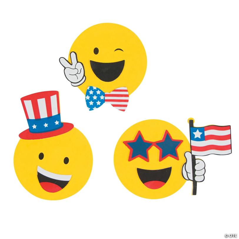 Emoji Patriotic Magnet Craft Kit - Makes 12