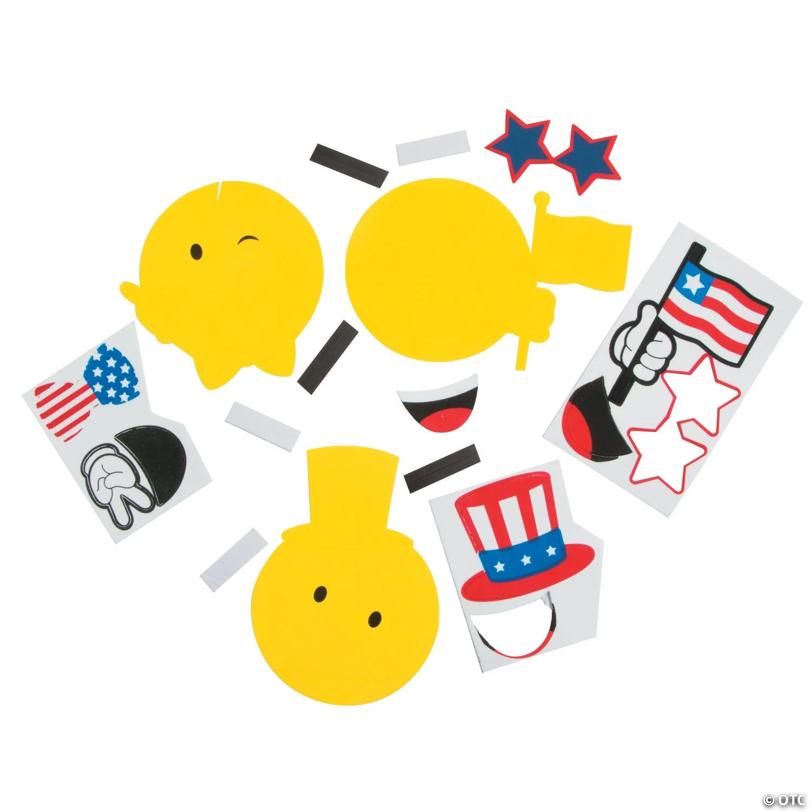 Emoji Patriotic Magnet Craft Kit - Makes 12