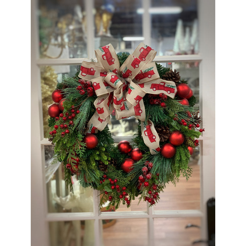 2.25" Artificial Berry Candle Rings on a pillar candle as a table centerpiece