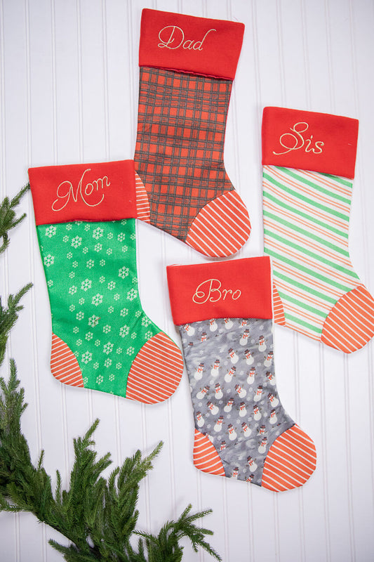 20? Fabric Holiday Stocking Christmas Mantel Decor & Gift Holder