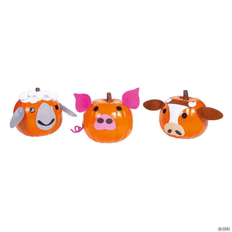 Farm Animal Pumpkin Decorating Craft Kit - Makes 12