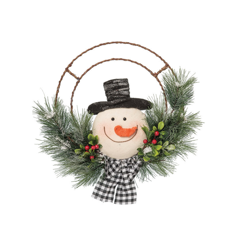 13" Artificial Christmas Wreath displayed on a front door