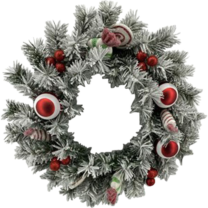 28" Cedar Christmas Wreath hung on a wooden door