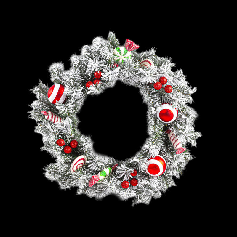 24" Artificial Christmas Wreath as a festive door display
