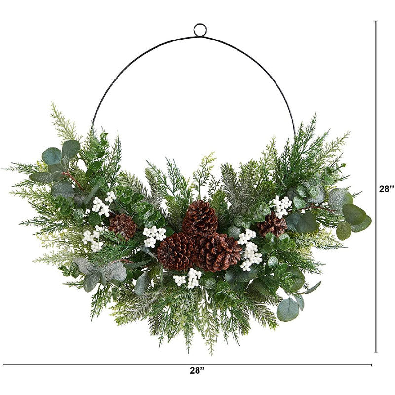 24" Christmas Wreath as a festive door display
