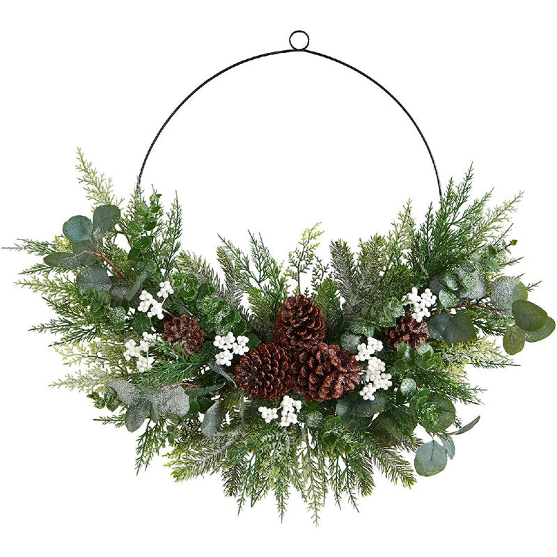 28" Artificial Christmas Wreath as a festive door display
