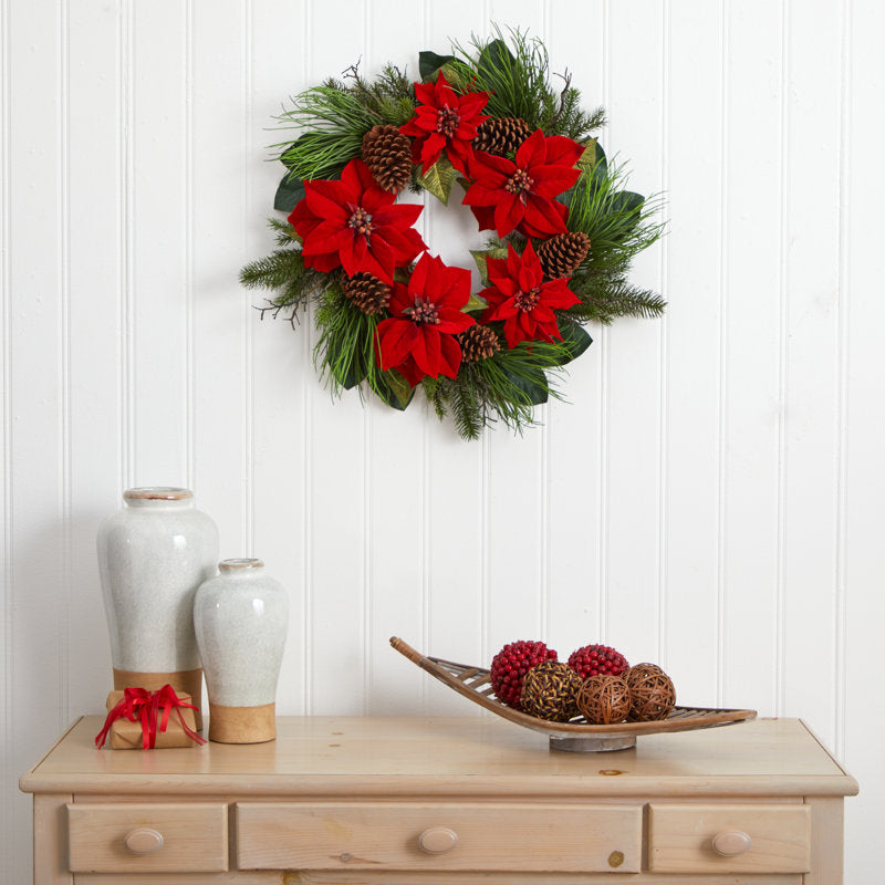 28" Artificial Christmas Wreath as a festive door display
