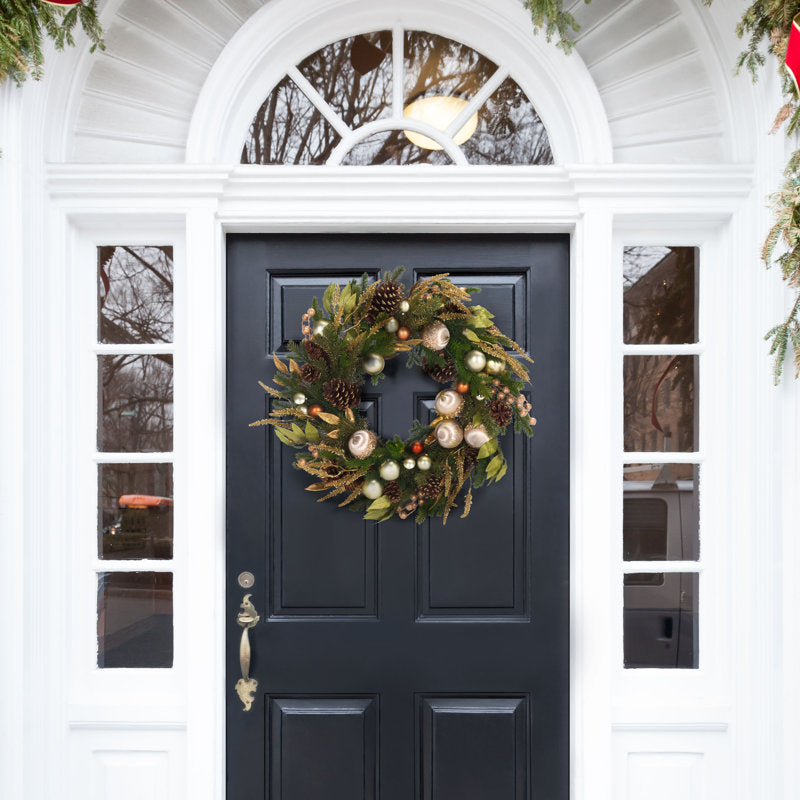 Christmas Wreath hanging on a front door
