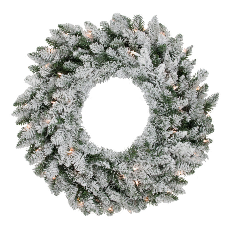36" Artificial Christmas Wreath hanging on a front door