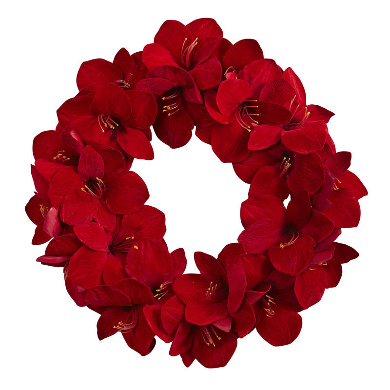 22" Artificial Christmas Wreath as a festive door display