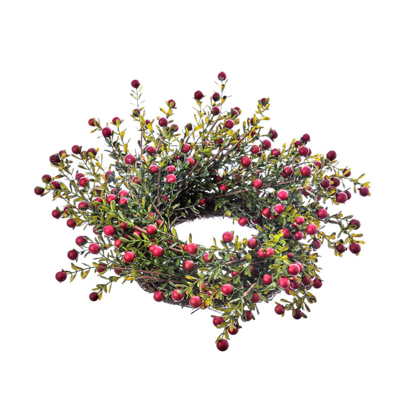15" Artificial Berry Christmas Wreath as a festive door display