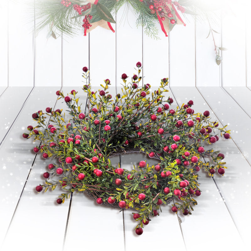 Pine Christmas Wreath as a festive door display