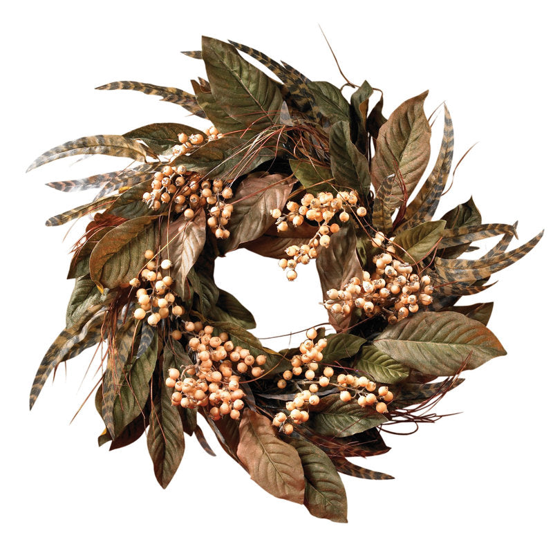 24" Artificial Berry Christmas Wreath as a festive door display