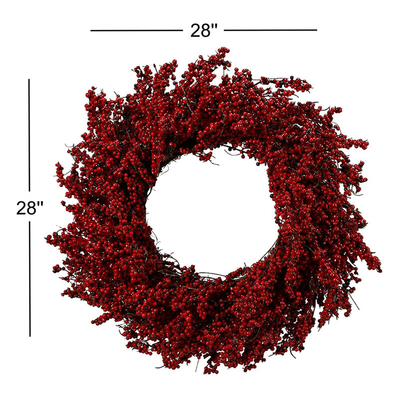 24" Pre-Lit Fir Christmas Wreath on an outdoor entryway