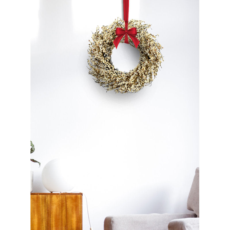 24" Christmas Wreath as a festive door display