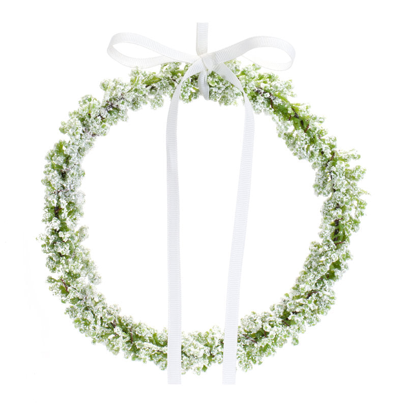 24" Farmhouse Artificial Berry Christmas Wreath hung on a wooden door