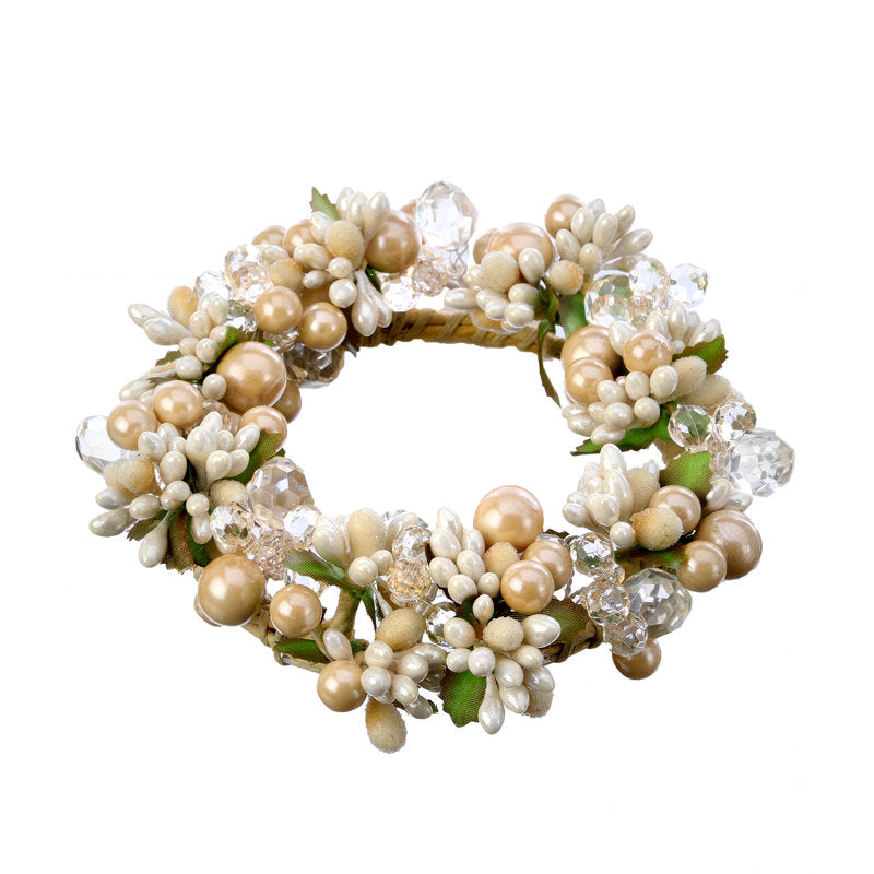 3.5" Artificial Berry Christmas Wreath hanging on a front door