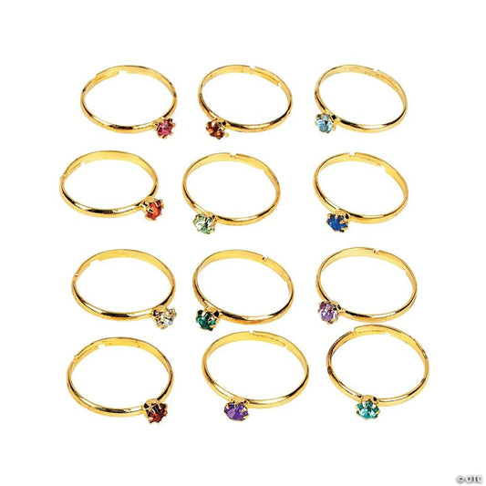Faux Birthstone Rings - 36 Pc.
