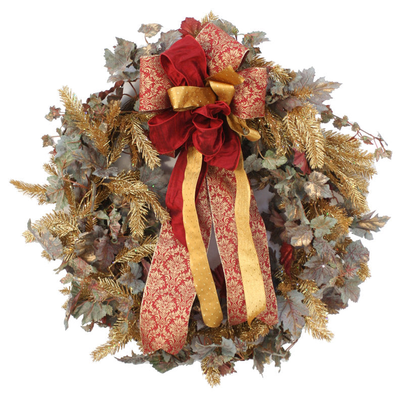 28" Artificial Grapevine Christmas Wreath hanging on a front door