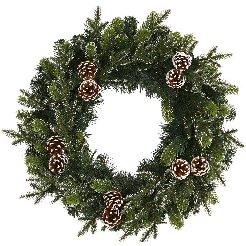 24" Pre-Lit Artificial Christmas Wreath as a festive door display