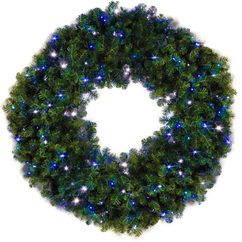 Pre-Lit Artificial Fir Christmas Wreath as a festive door display